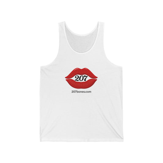 Kiss Me Red Lip Unisex Jersey Tank | Summer Beach Wear, Casual Outfit, Gift for Her, Party Top, Trendy Fashion