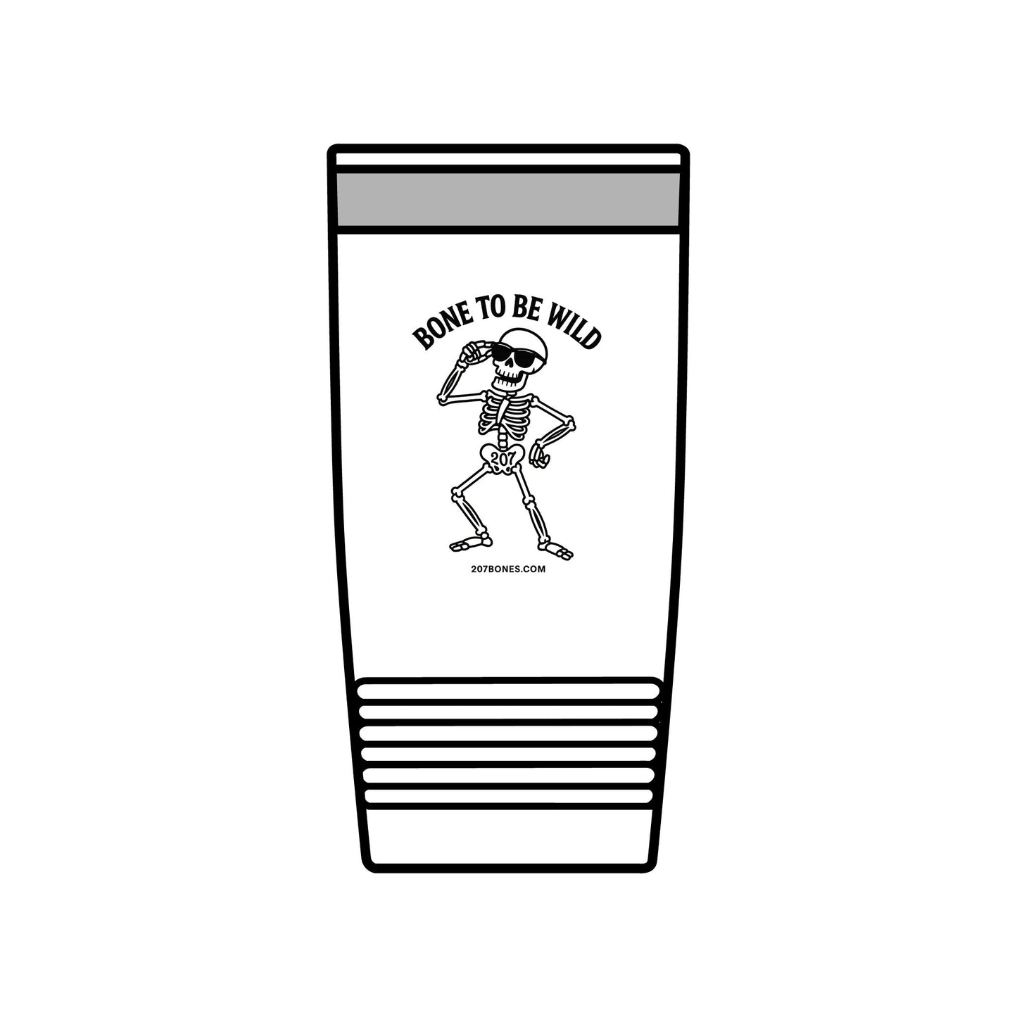 Bone to Be Wild Insulated Tumbler | 20oz Skeleton Travel Mug for Halloween, Party, Adventure, Gifts, Fun Decor
