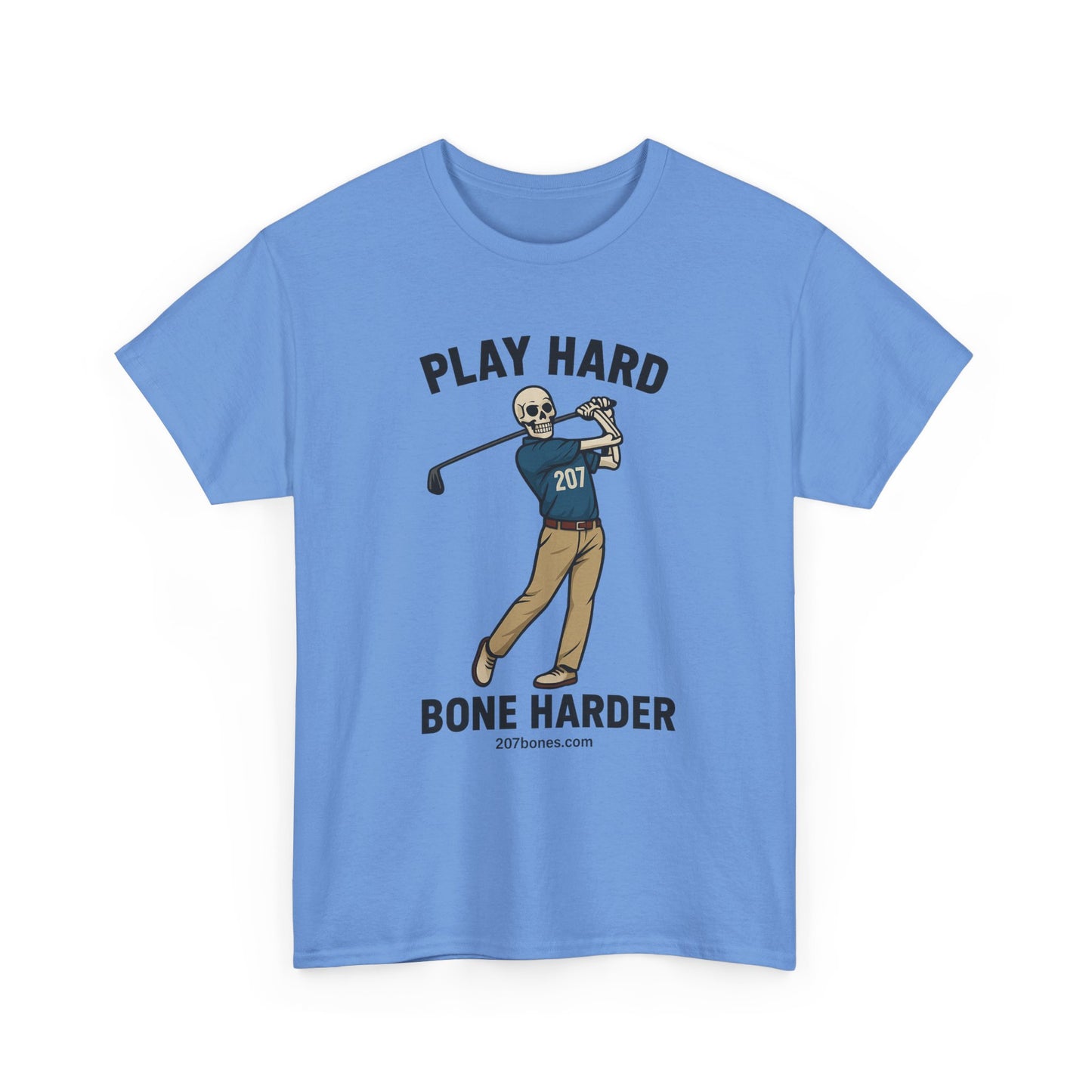 Play Hard Bone Harder Unisex Tee, Funny Golf Shirt, Sports T-Shirt, Gift for Golf Lovers, Casual Wear, Birthday Gift