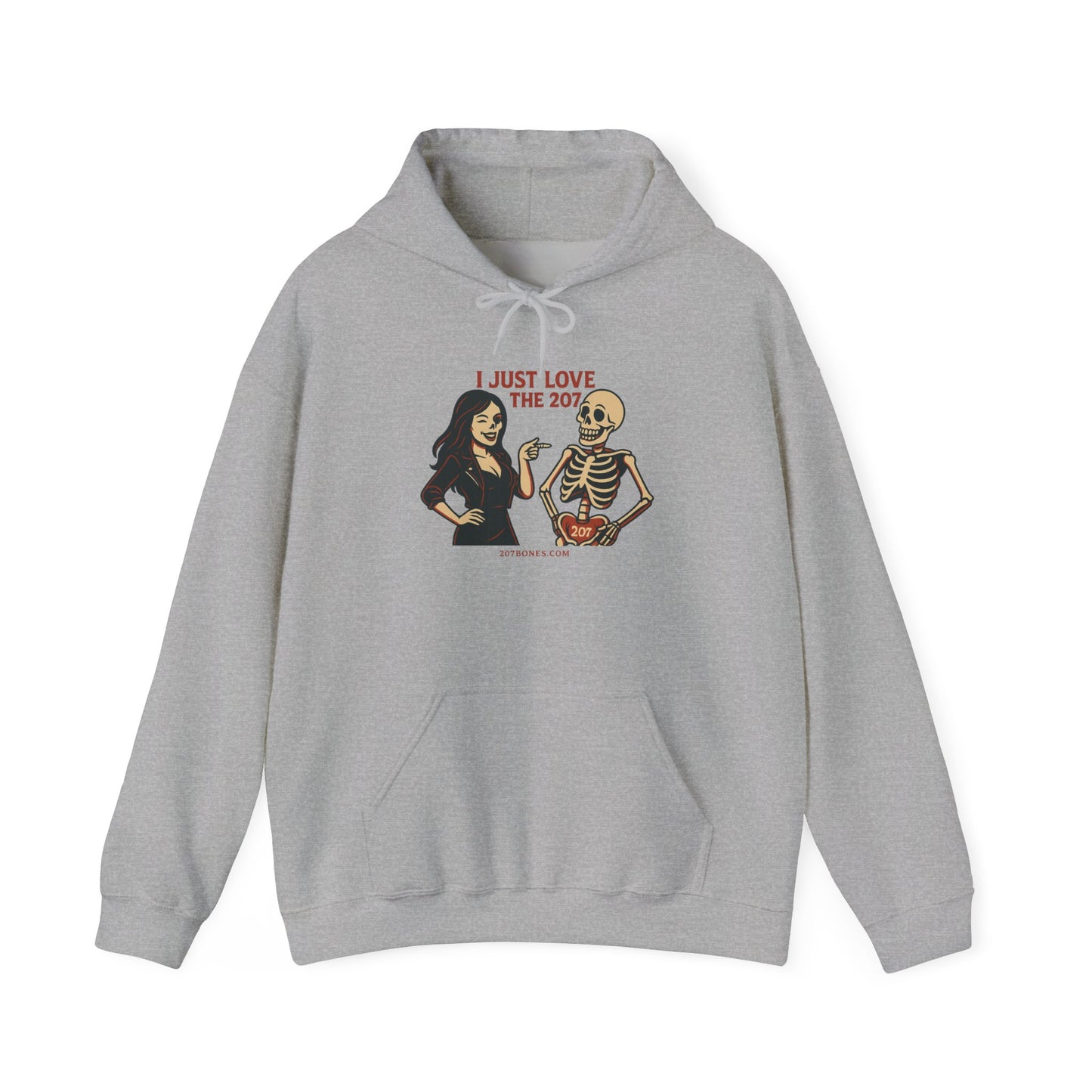 Skeleton Love Hoodie for Halloween, Cozy Unisex Sweatshirt, Fun October Fashion, Perfect Gift for Spooky Season, Trendy Fall Apparel