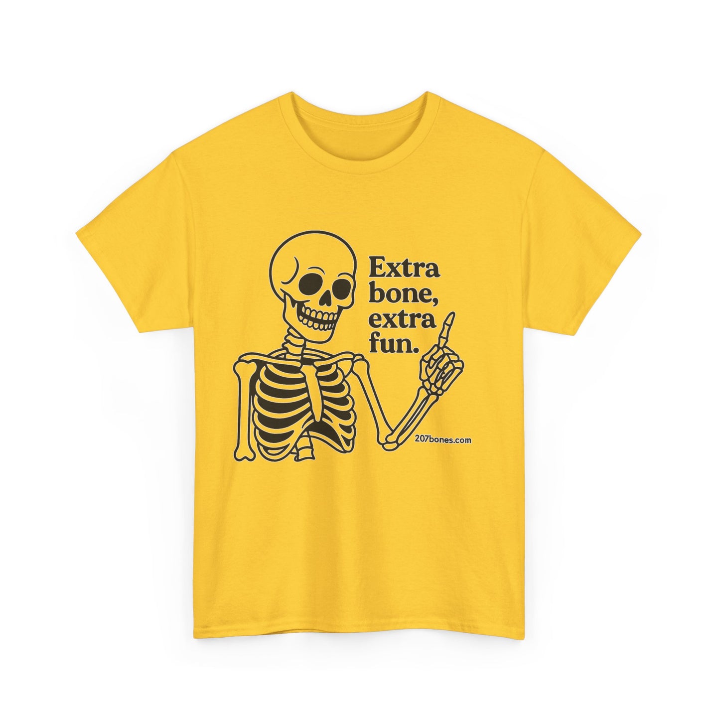 Extra Bone Extra Fun Skeleton Tee, Halloween T-Shirt, Funny Unisex Shirt, Spooky Gift, Graphic T-Shirt for Parties