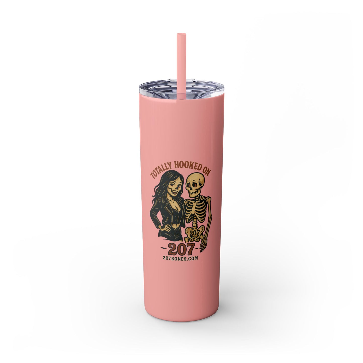 Totally Hooked Skinny Tumbler - 20oz, Cute Halloween Mug, Fun Gift for Coffee Lovers, Party Essentials, Unique Personalized Cup