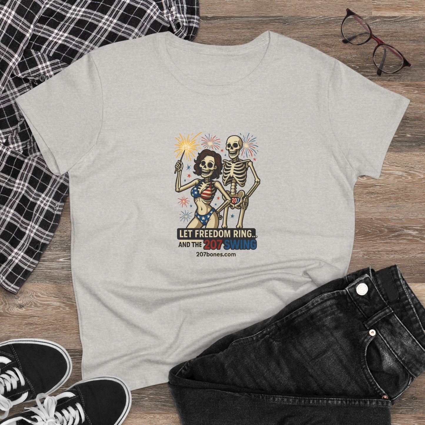 Fun Skeleton Graphic Tee, Perfect for Halloween, Casual Wear, Gift for Her, Day of the Dead Shirt, Vintage Style T-Shirt