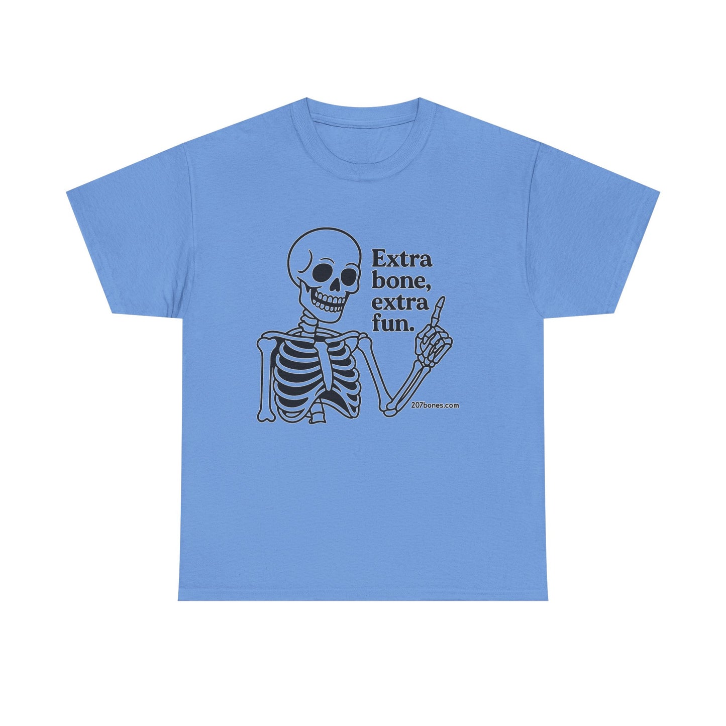 Extra Bone Extra Fun Skeleton Tee, Halloween T-Shirt, Funny Unisex Shirt, Spooky Gift, Graphic T-Shirt for Parties