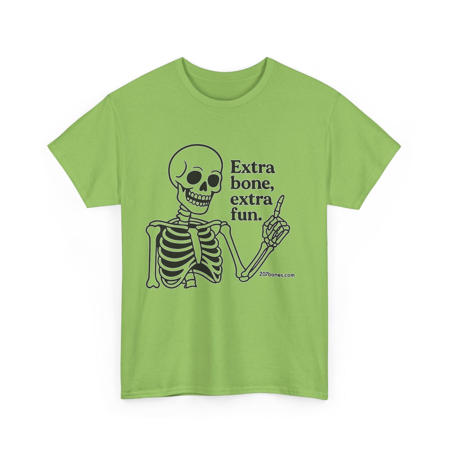 Extra Bone Extra Fun Skeleton Tee, Halloween T-Shirt, Funny Unisex Shirt, Spooky Gift, Graphic T-Shirt for Parties