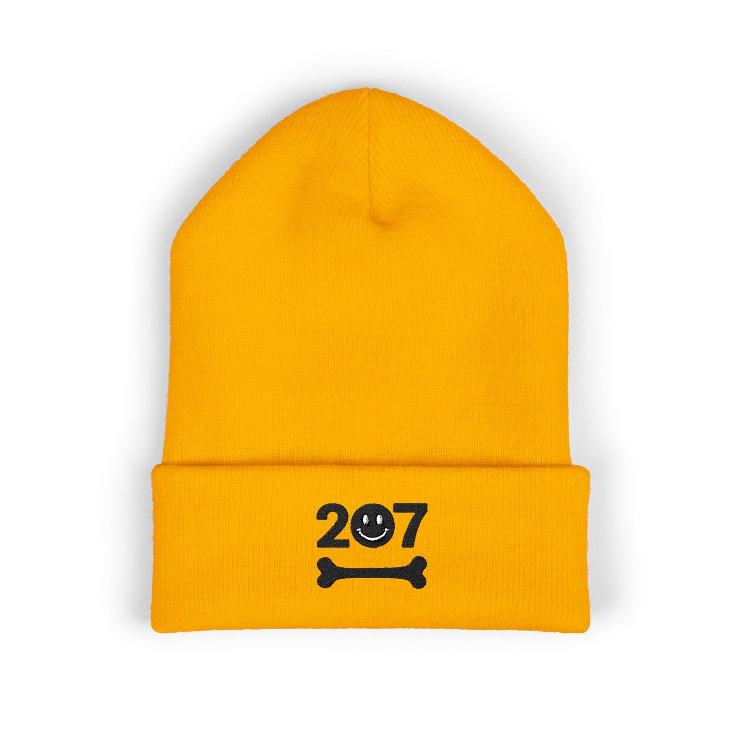 Classic Cuffed Beanie with 207 Embroidery, Trendy Winter Hat, Casual Streetwear Accessory, Unique Gift for Him or Her