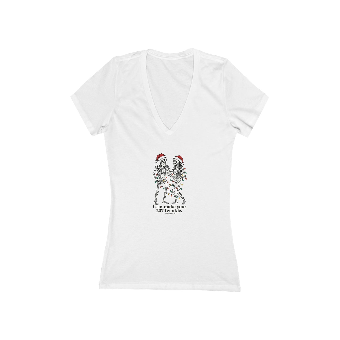 Festive Graphic Tee, Christmas T-Shirt, Holiday Apparel, Women's V-Neck Shirt, Casual Cute Top, Gift for Her