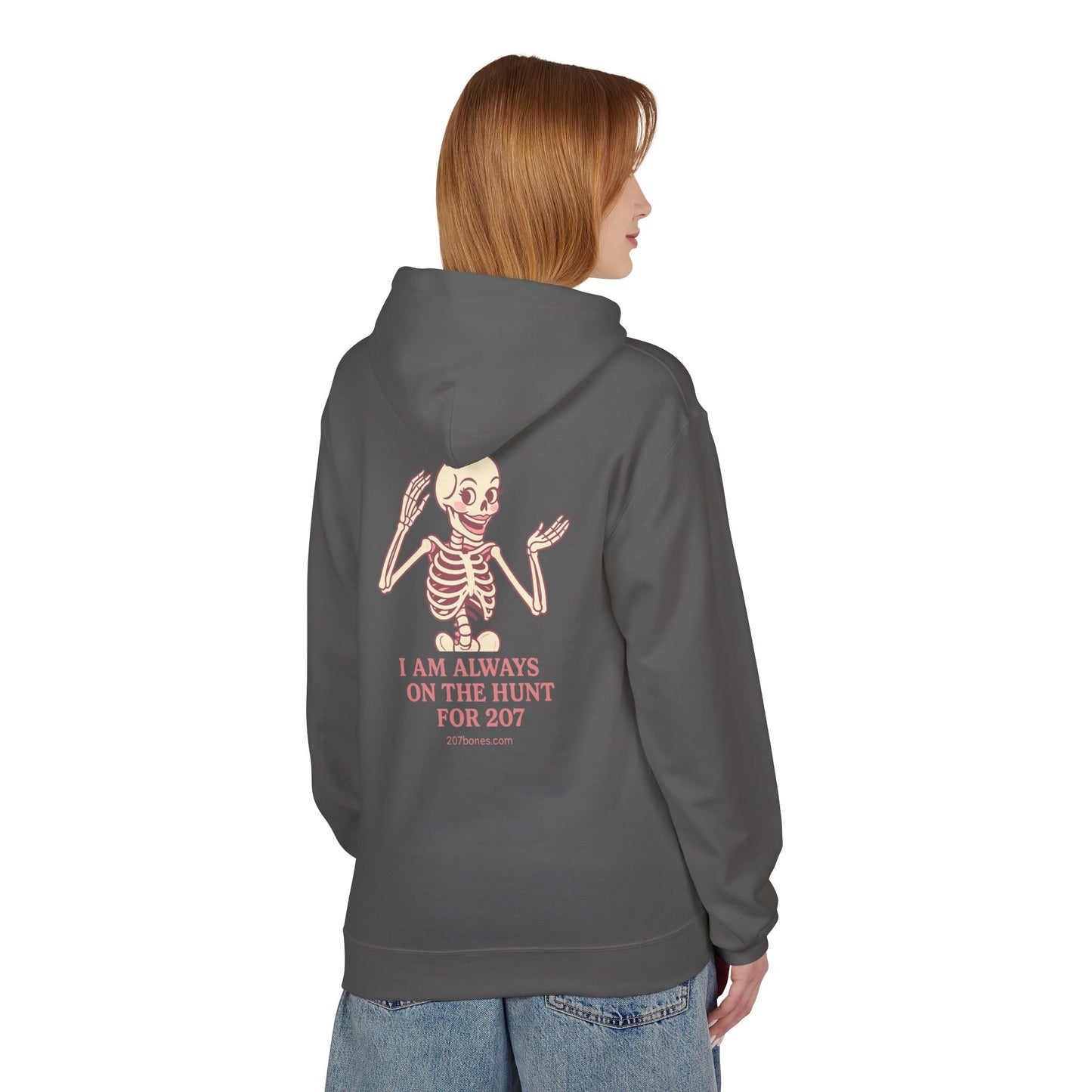 Cute Skeleton Hoodie, Unisex Fleece, Funny Halloween Gear, Gift for Spooky Season, Year-Round Comfort Wear, Trendy Layering