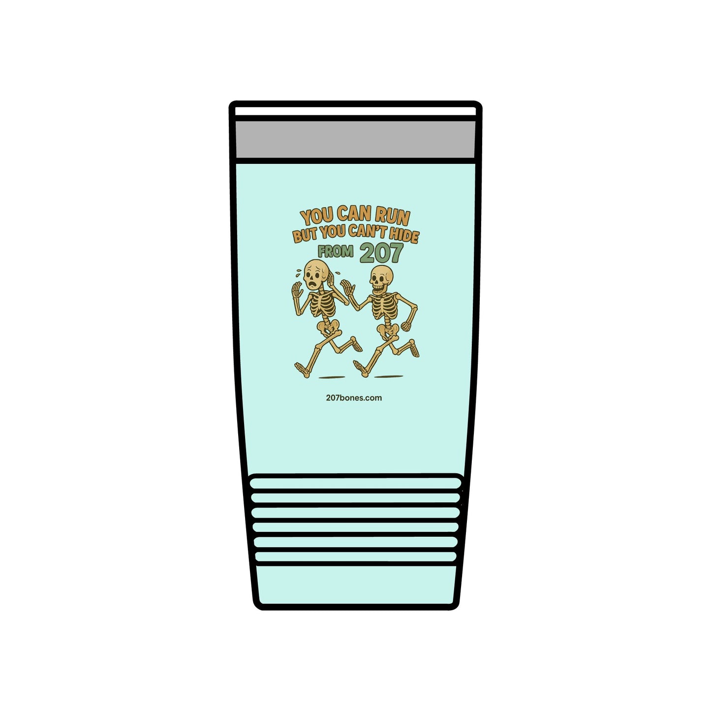 Fun Skeleton Insulated Tumbler, 20oz - You Can Run But You Can't Hide from 2023, Halloween Gift, Spooky Travel Mug, Stylish Drinkware