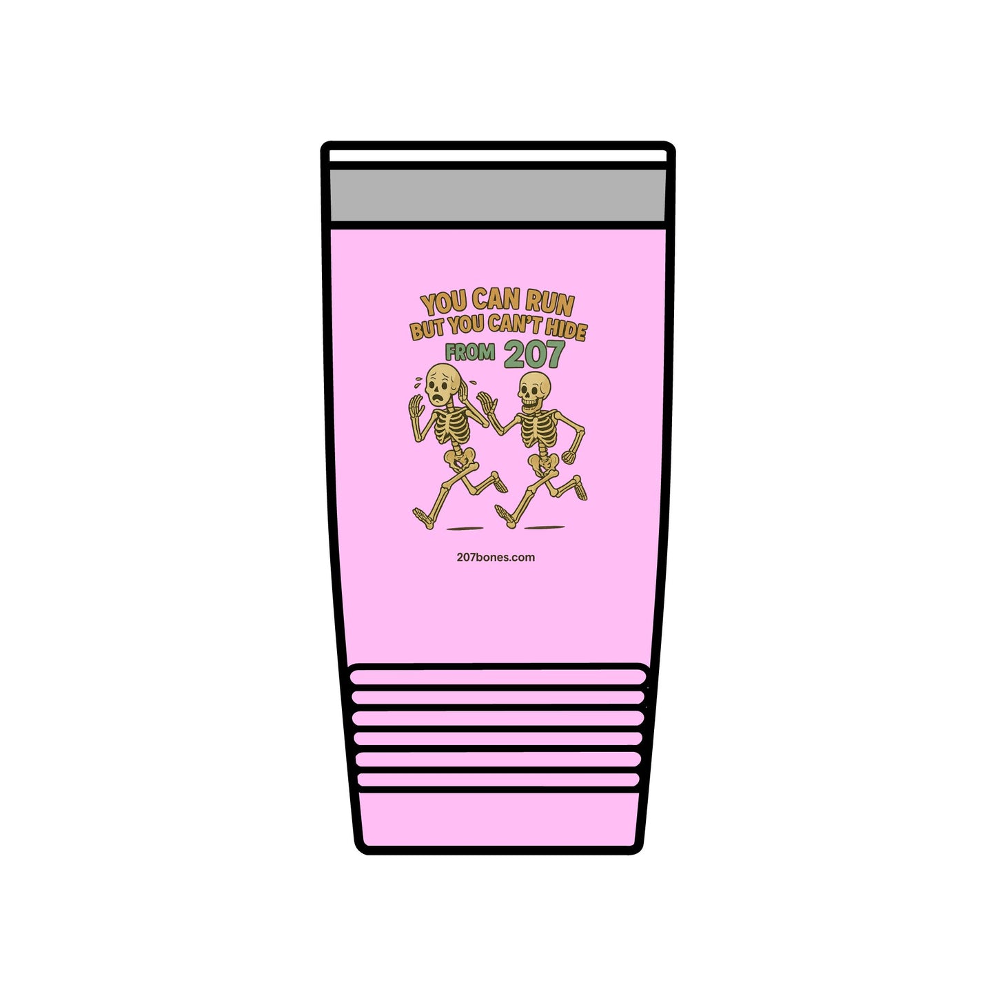 Fun Skeleton Insulated Tumbler, 20oz - You Can Run But You Can't Hide from 2023, Halloween Gift, Spooky Travel Mug, Stylish Drinkware