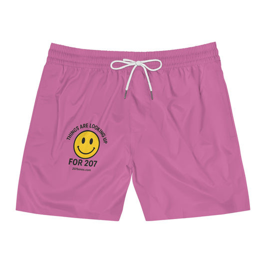 Men's Swim Shorts with Positive Vibes - Pool Party Ready, Beachwear, Vacation Essentials, Summer Fun, Gift for Him