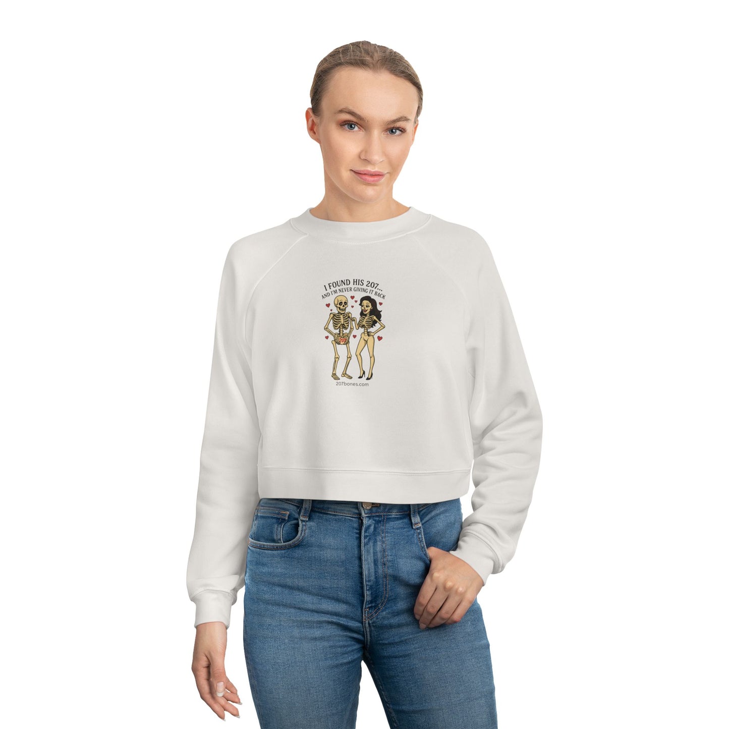 Chic Feminine Cropped Pullover, Casual Fleece Sweatshirt, Cute Fall Layering Piece, Trendy Graphic Top, Fun Gift for Her