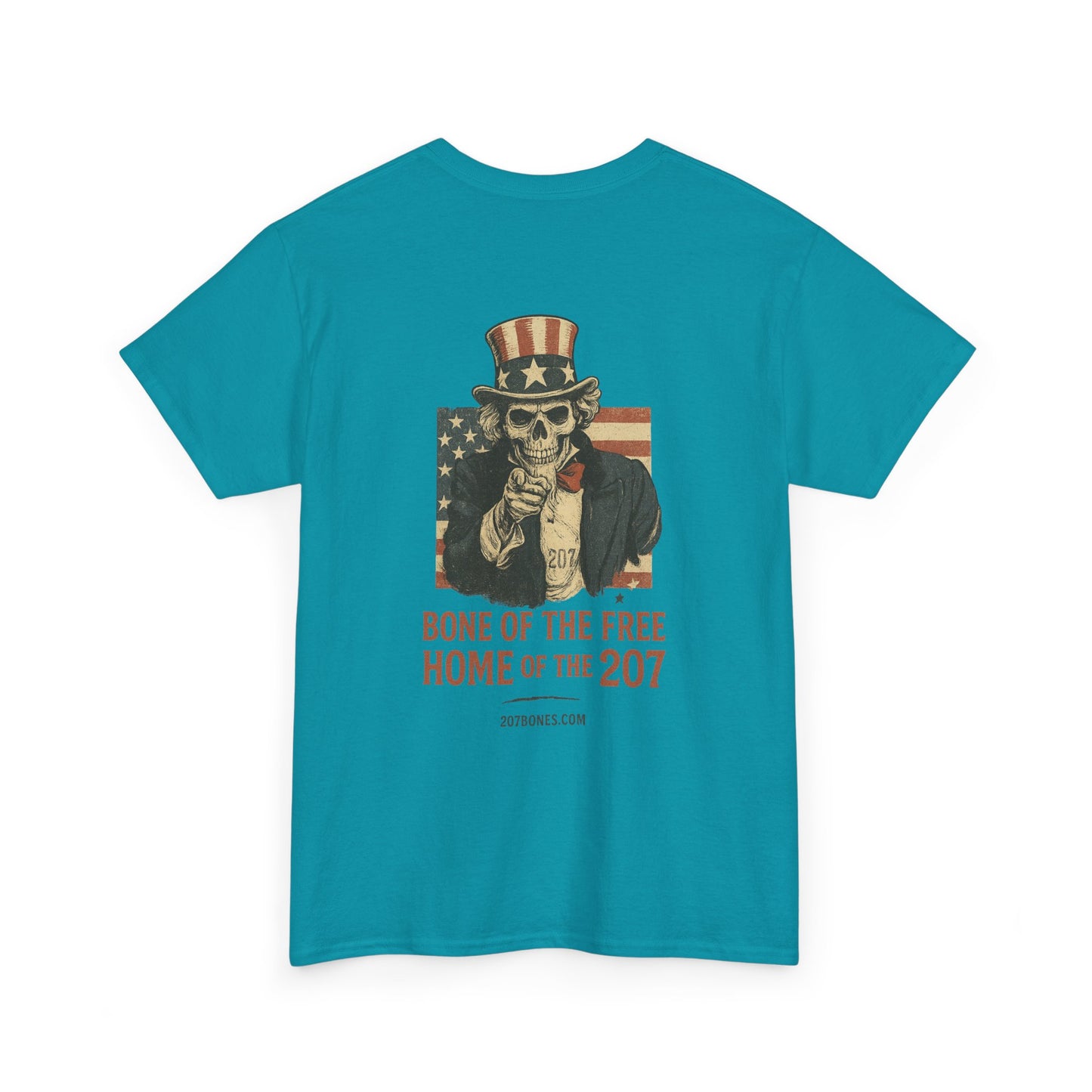 Unisex Heavy Cotton Tee - Bone of the Free, Home of the 207, American Spirit T-Shirt, Patriotic Tee, Casual Wear, Gift for Veterans