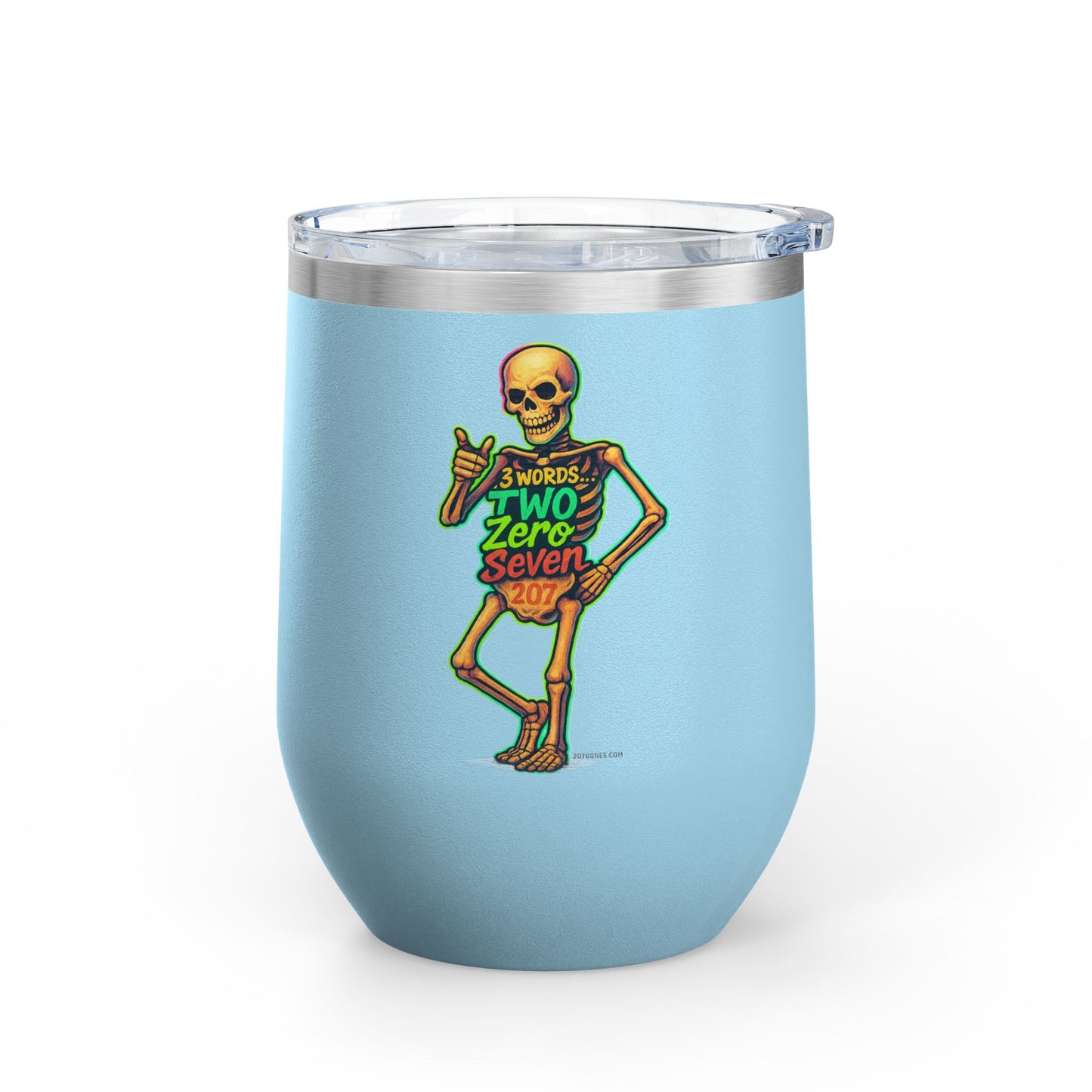 Halloween Skeleton Wine Tumbler, 12oz - Fun Gift for Spooky Celebrations, Unique Party Favor, Drinkware for Halloween Lovers, Cool Decor