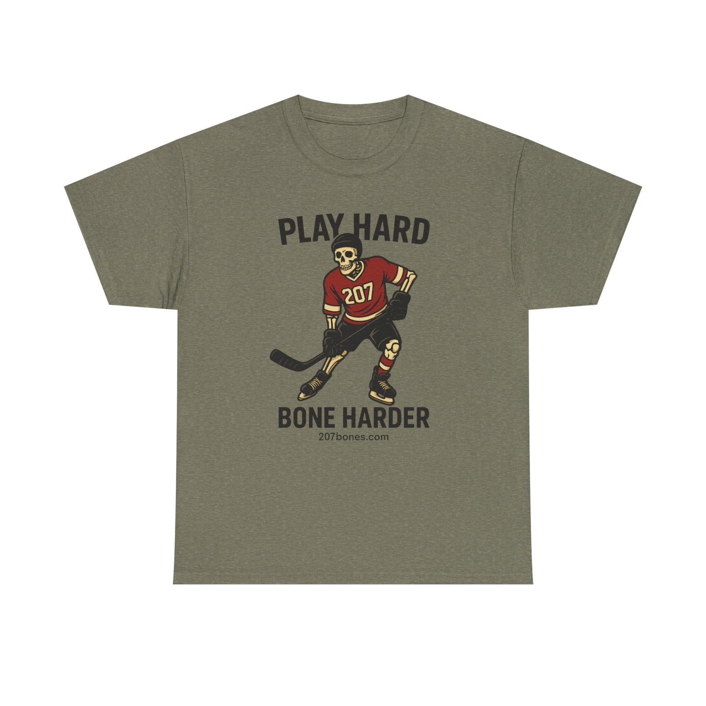 Play Hard Bone Harder Unisex Tee, Sports Shirt, Ice Hockey Fan Gift, Casual Wear, Team Spirit Shirt, Athletic Apparel