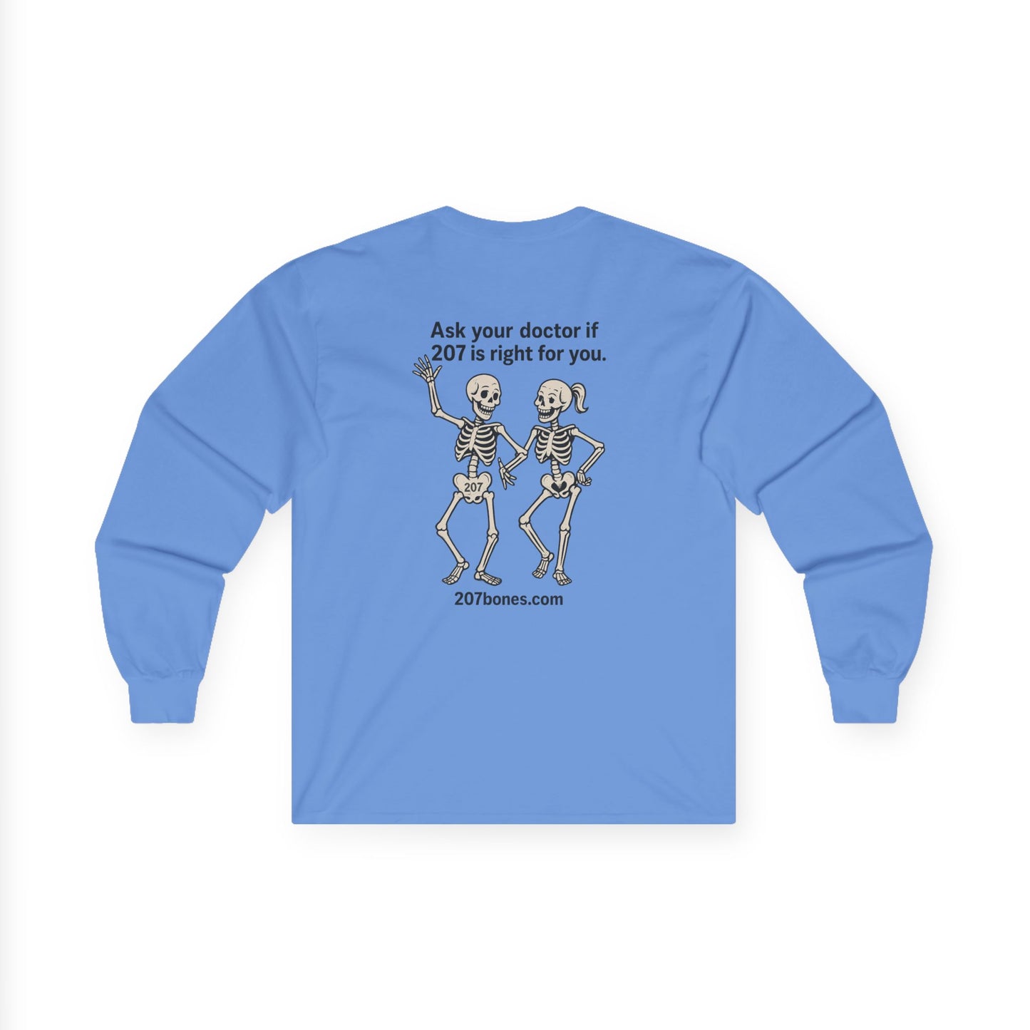 Funny Skeleton Long Sleeve Tee, Unisex Halloween Shirt, Comfy Casual Wear, Unique Gift for Doctors, Medical Humor Tee, October Celebration