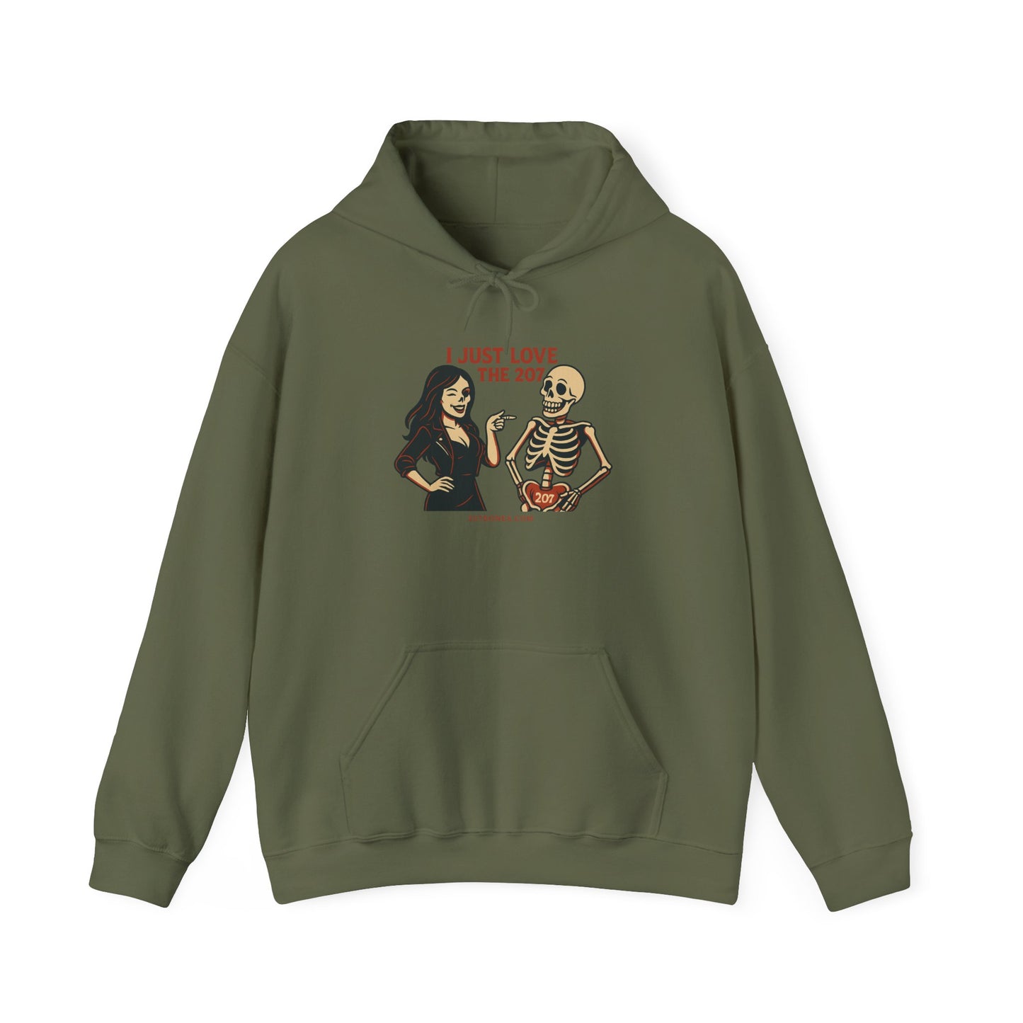 Skeleton Love Hoodie for Halloween, Cozy Unisex Sweatshirt, Fun October Fashion, Perfect Gift for Spooky Season, Trendy Fall Apparel