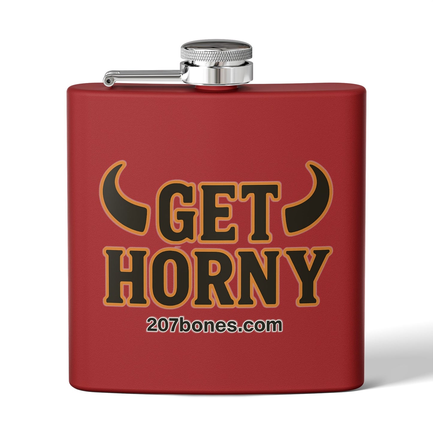 Funny Stainless Steel Flask for Parties, Gifts, Camping, Get Horny Flask, Groomsmen Gift, Bachelor Party