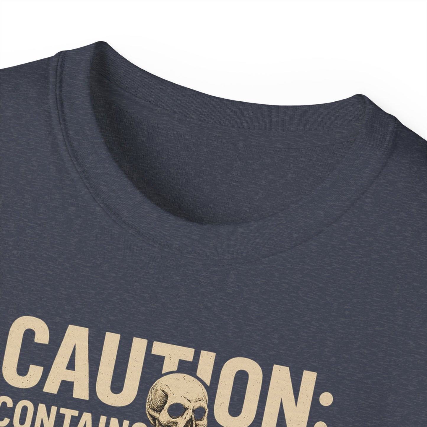Caution Extra Bone Skeleton Tee, Funny Halloween Shirt, Unisex Spooky T-Shirt, Gift for Bone Lovers, Unique Skull Graphic Tee