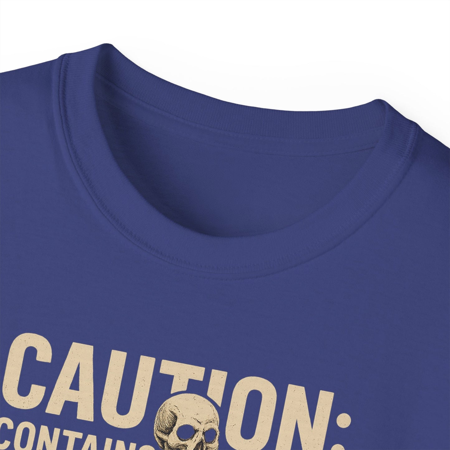 Caution Extra Bone Skeleton Tee, Funny Halloween Shirt, Unisex Spooky T-Shirt, Gift for Bone Lovers, Unique Skull Graphic Tee