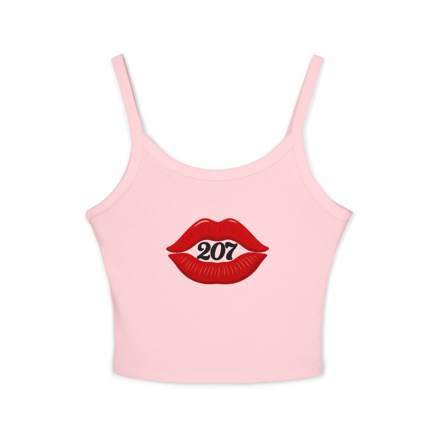 Chic Lip Print Tank Top - Women's Spaghetti Strap Top for Summer, BBQs, Casual Outings, Festivals, Holiday Gatherings, Cute Gift Idea