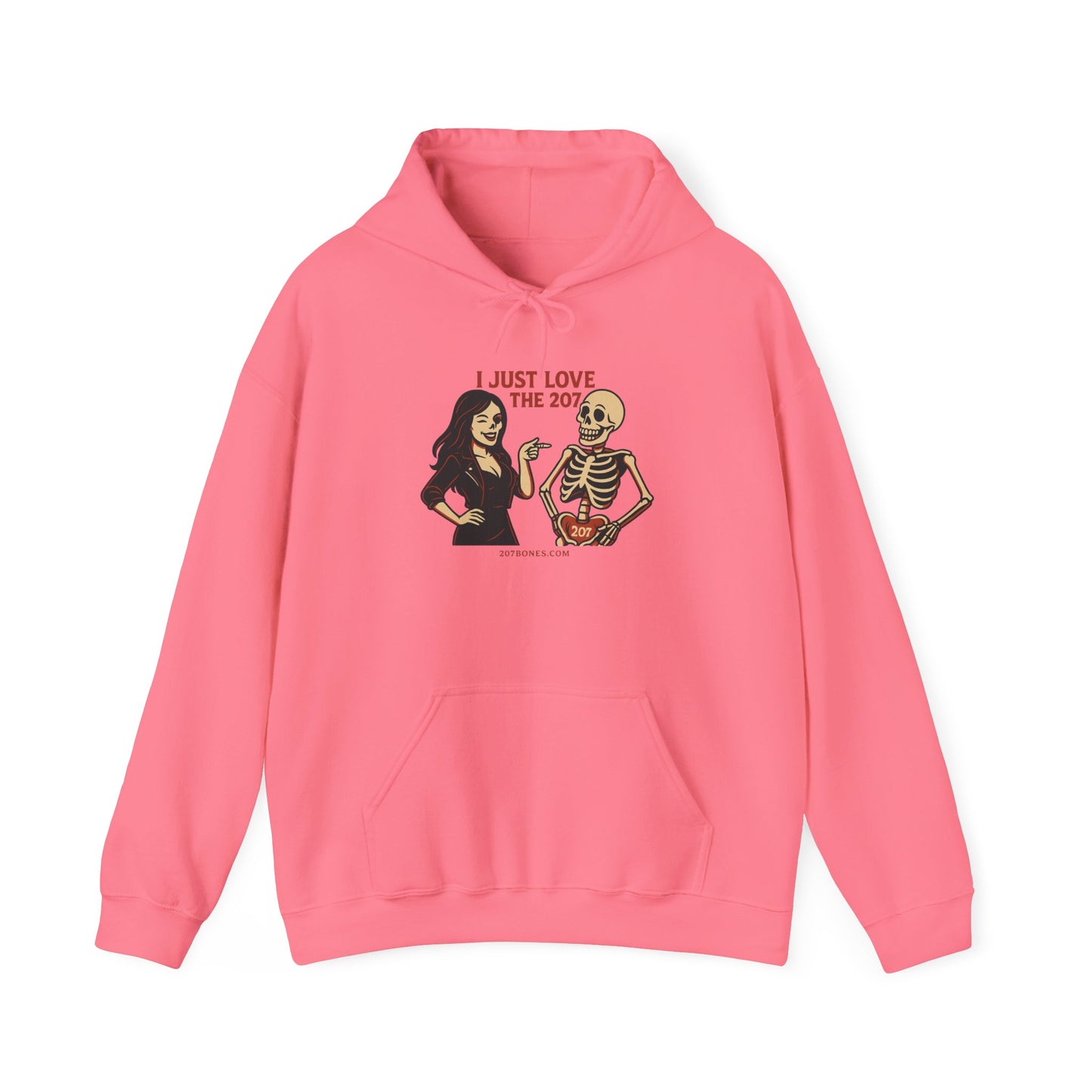 Skeleton Love Hoodie for Halloween, Cozy Unisex Sweatshirt, Fun October Fashion, Perfect Gift for Spooky Season, Trendy Fall Apparel
