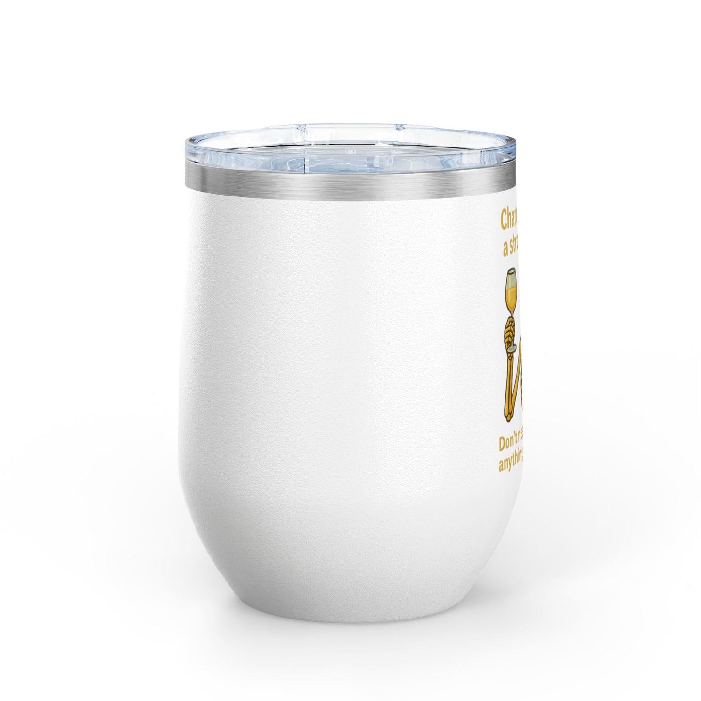 Chardonnay Skeleton Wine Tumbler, Fun Gift for Wine Lovers, Perfect for Parties, Outdoor Events, Drinkware for Celebrations