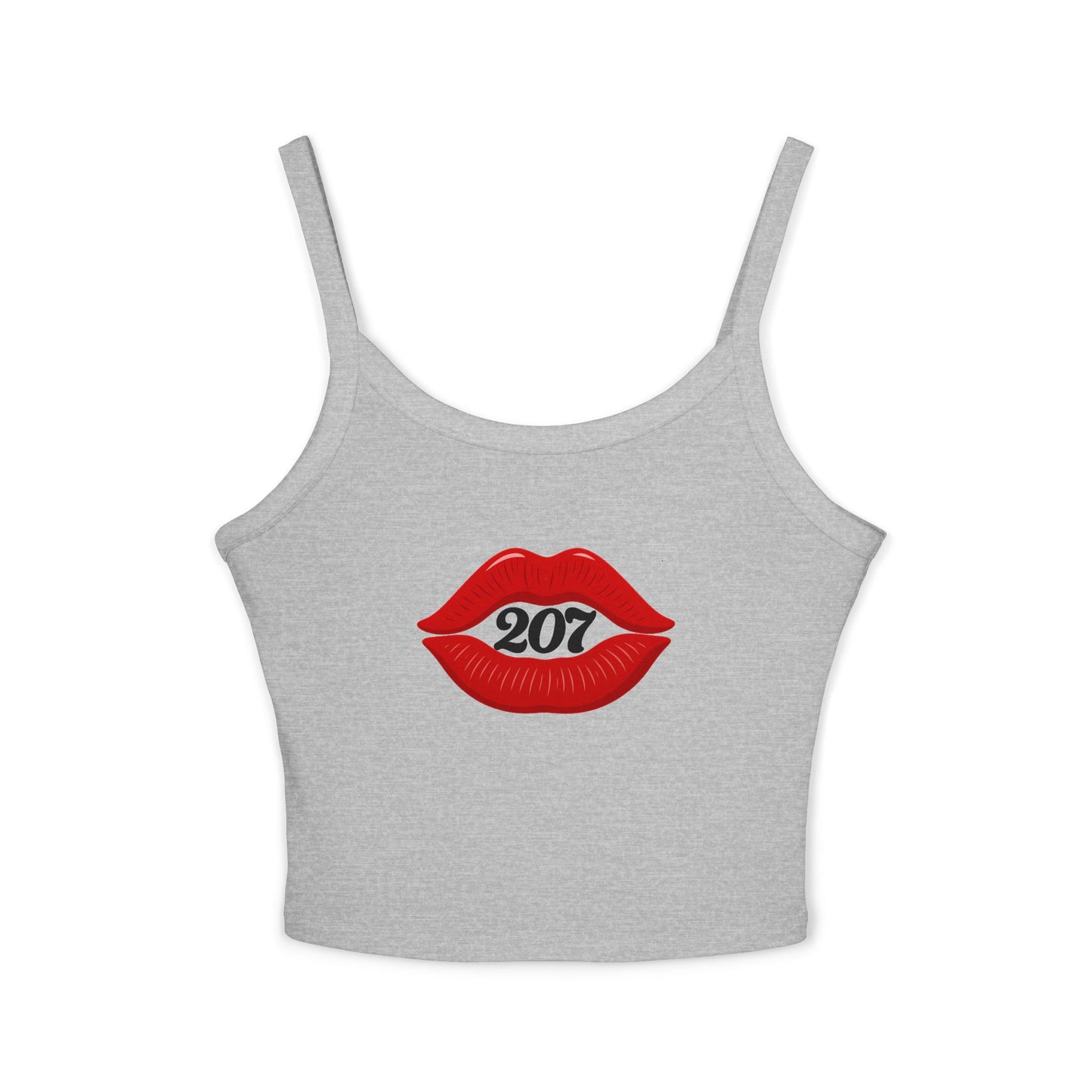 Chic Lip Print Tank Top - Women's Spaghetti Strap Top for Summer, BBQs, Casual Outings, Festivals, Holiday Gatherings, Cute Gift Idea