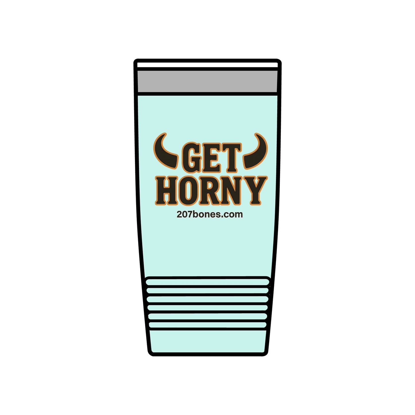 Funny Insulated Tumbler - Get Horny 20oz, Gift for Party, Unique Drinkware, Humor, Birthday, Camping, BBQ