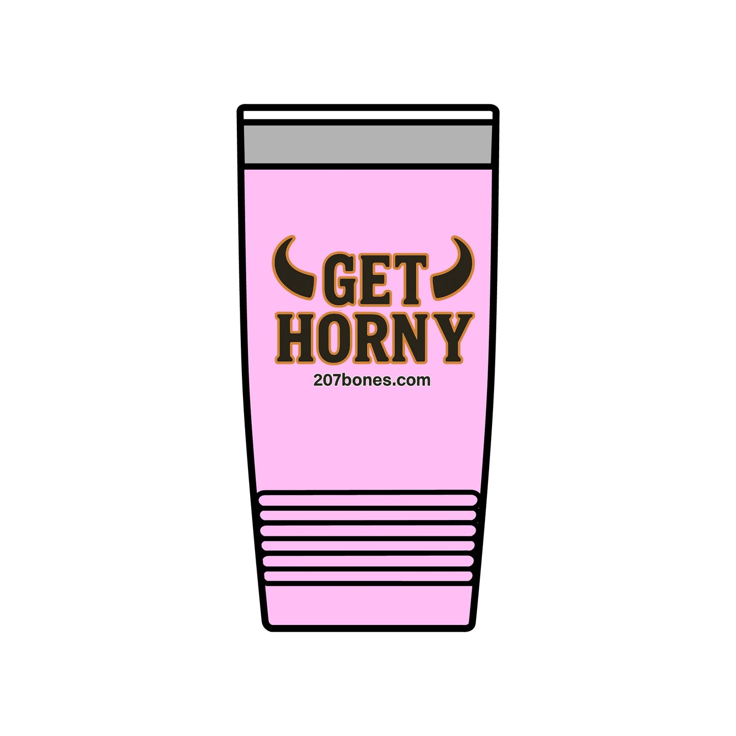 Funny Insulated Tumbler - Get Horny 20oz, Gift for Party, Unique Drinkware, Humor, Birthday, Camping, BBQ