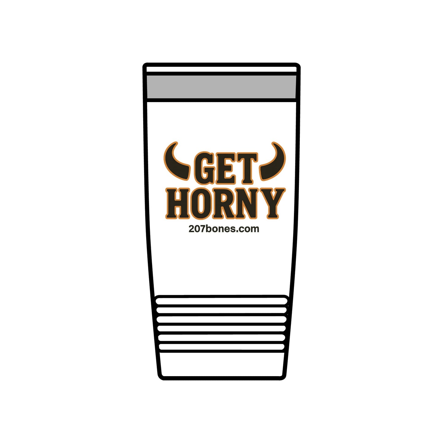 Funny Insulated Tumbler - Get Horny 20oz, Gift for Party, Unique Drinkware, Humor, Birthday, Camping, BBQ