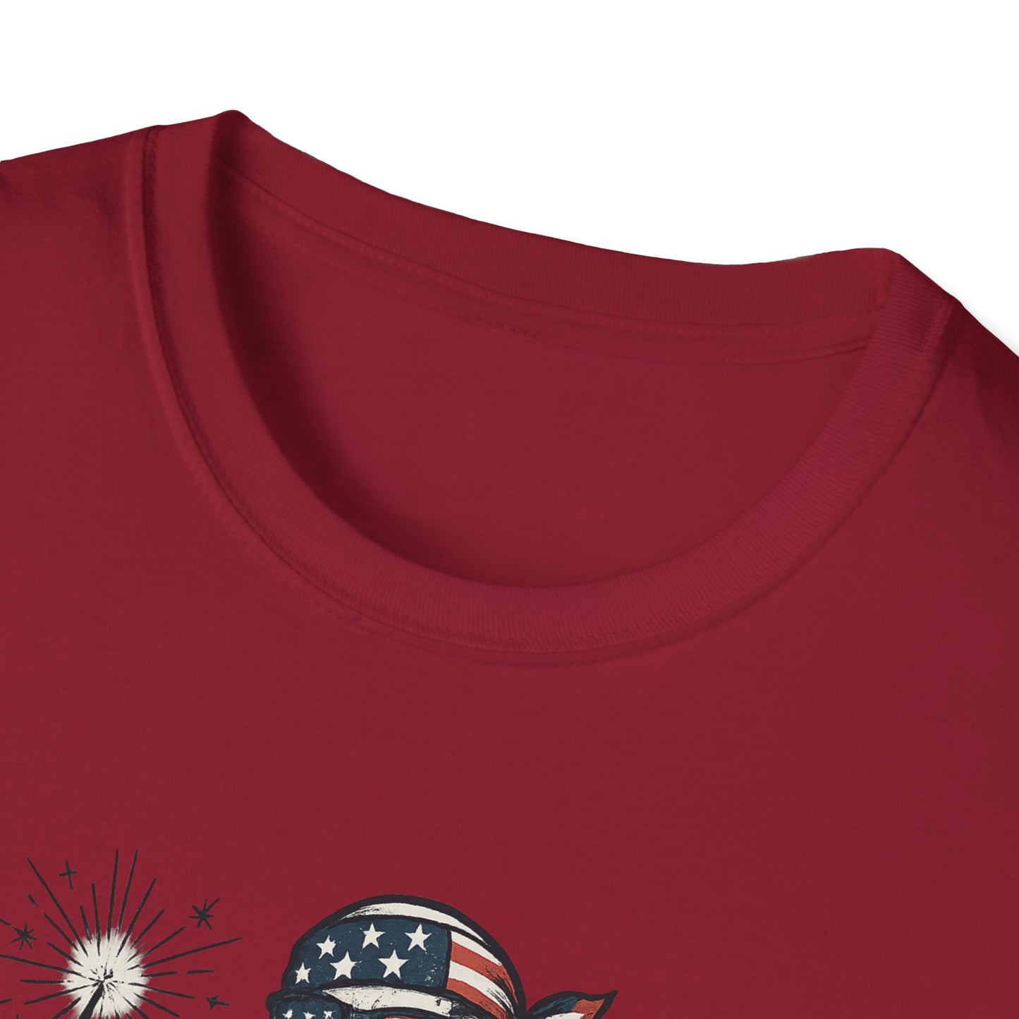 Patriotic Skeleton T-Shirt, Red White and Bone Shirt, Unisex Halloween Tee, Independence Day Gift, Fun Casual Apparel