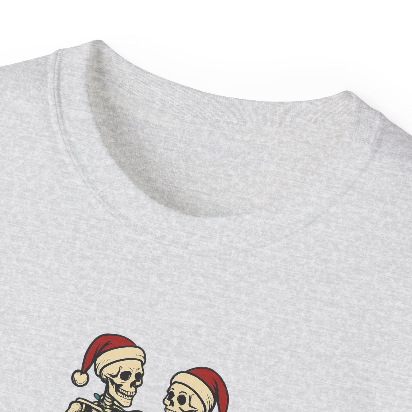 Holiday Skeleton T-Shirt, Funny Christmas Gift, Unisex Tee, Skeleton Lovers Apparel, Party Outfit, Quirky Holiday Top