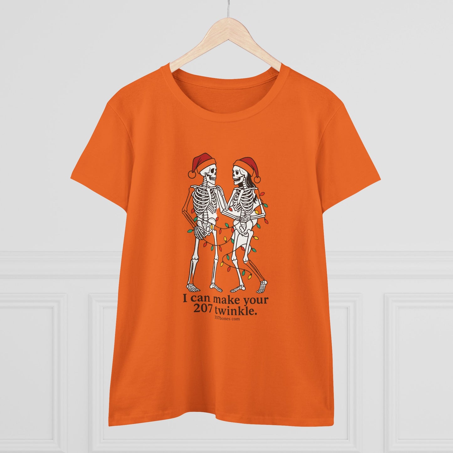Cute Skeleton Christmas Tee, Funny Holiday Shirt, Gift for Halloween Lovers, Festive Everyday Wear, Unique Seasonal Apparel