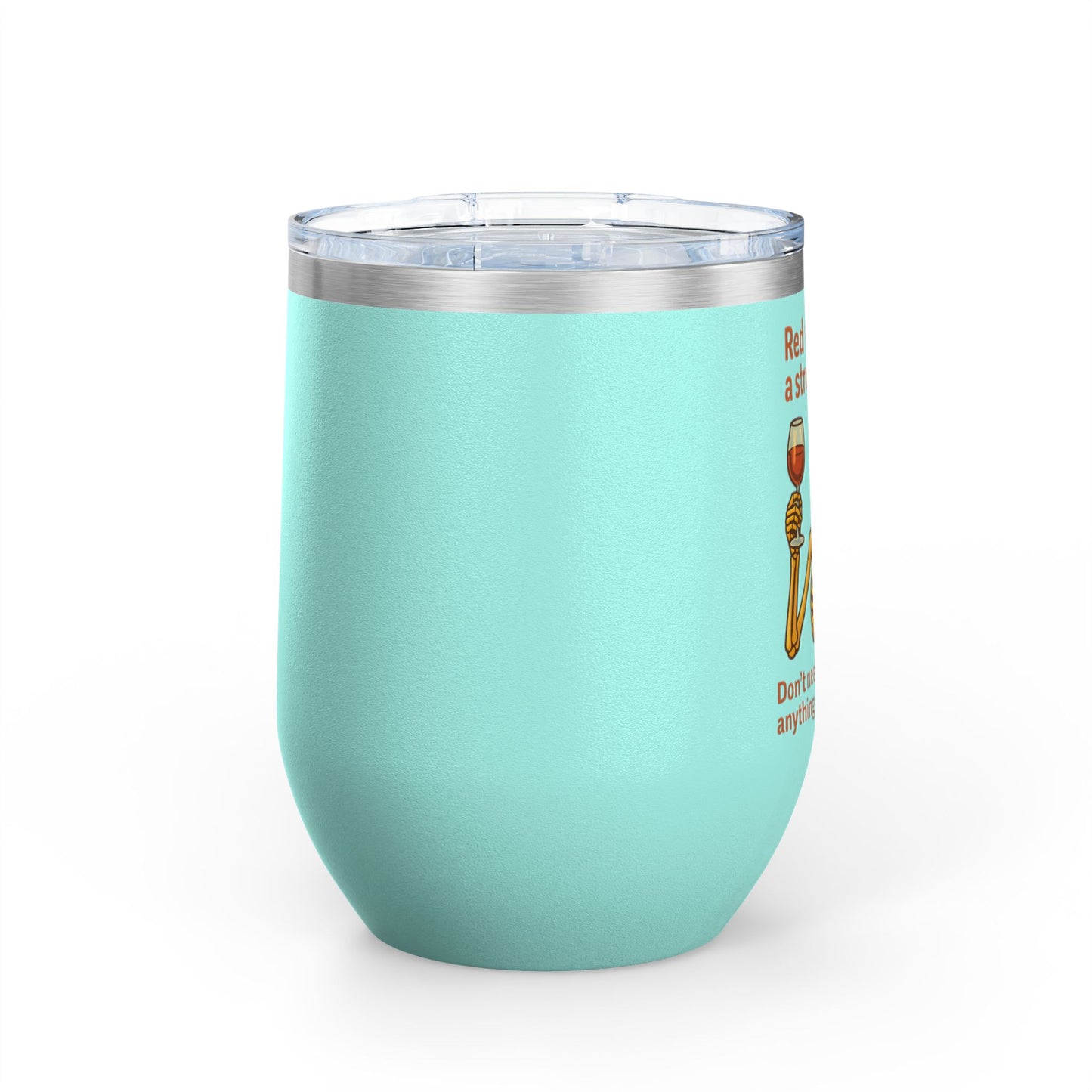 Whimsical Wine Tumbler, Fun Skeleton Design, Perfect for Parties, Gifts for Wine Lovers, Unique Drinkware for Celebrations