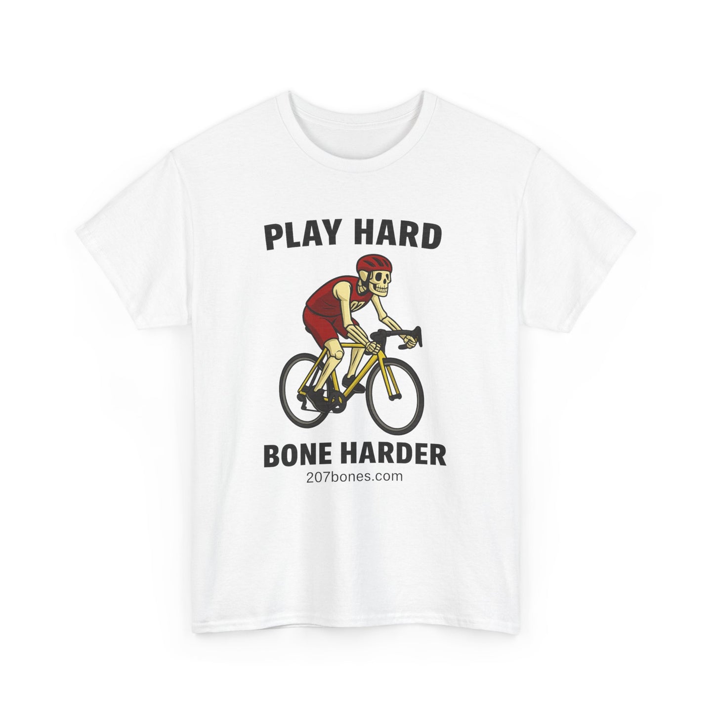 Unisex Cycling Tee - Play Hard Bone Harder