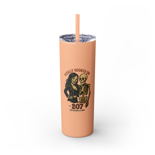 Totally Hooked Skinny Tumbler - 20oz, Cute Halloween Mug, Fun Gift for Coffee Lovers, Party Essentials, Unique Personalized Cup