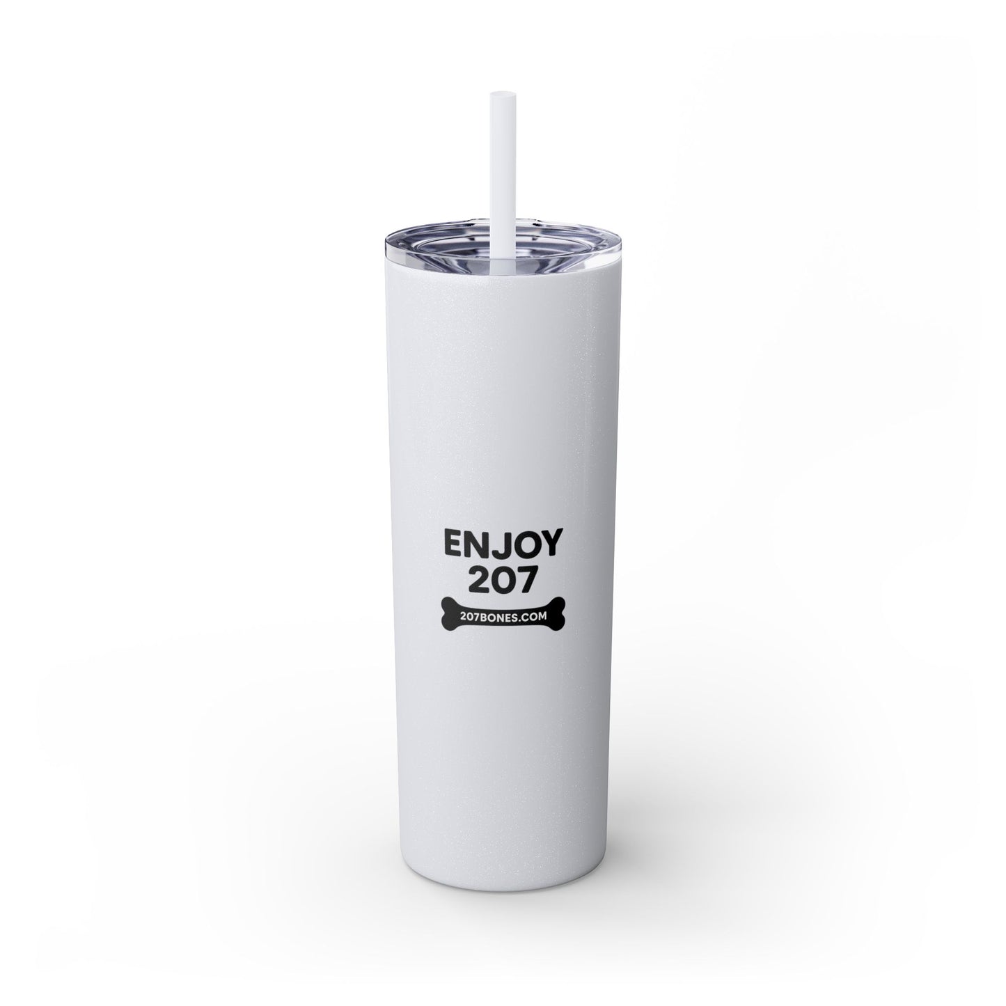 Personalized Skinny Tumbler with Straw, Perfect for Dog Lovers, Enjoy 207, Travel Mug, Gift Idea, Customized Drinkware