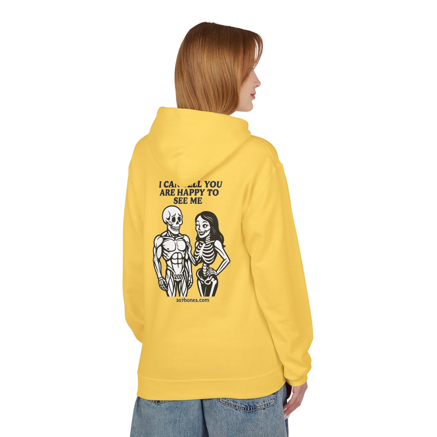 Skeleton Humor Hoodie, Unisex Funny Hoodie, Softstyle Fleece, Halloween Apparel, Gift for Him and Her, Comfortable Casual Wear