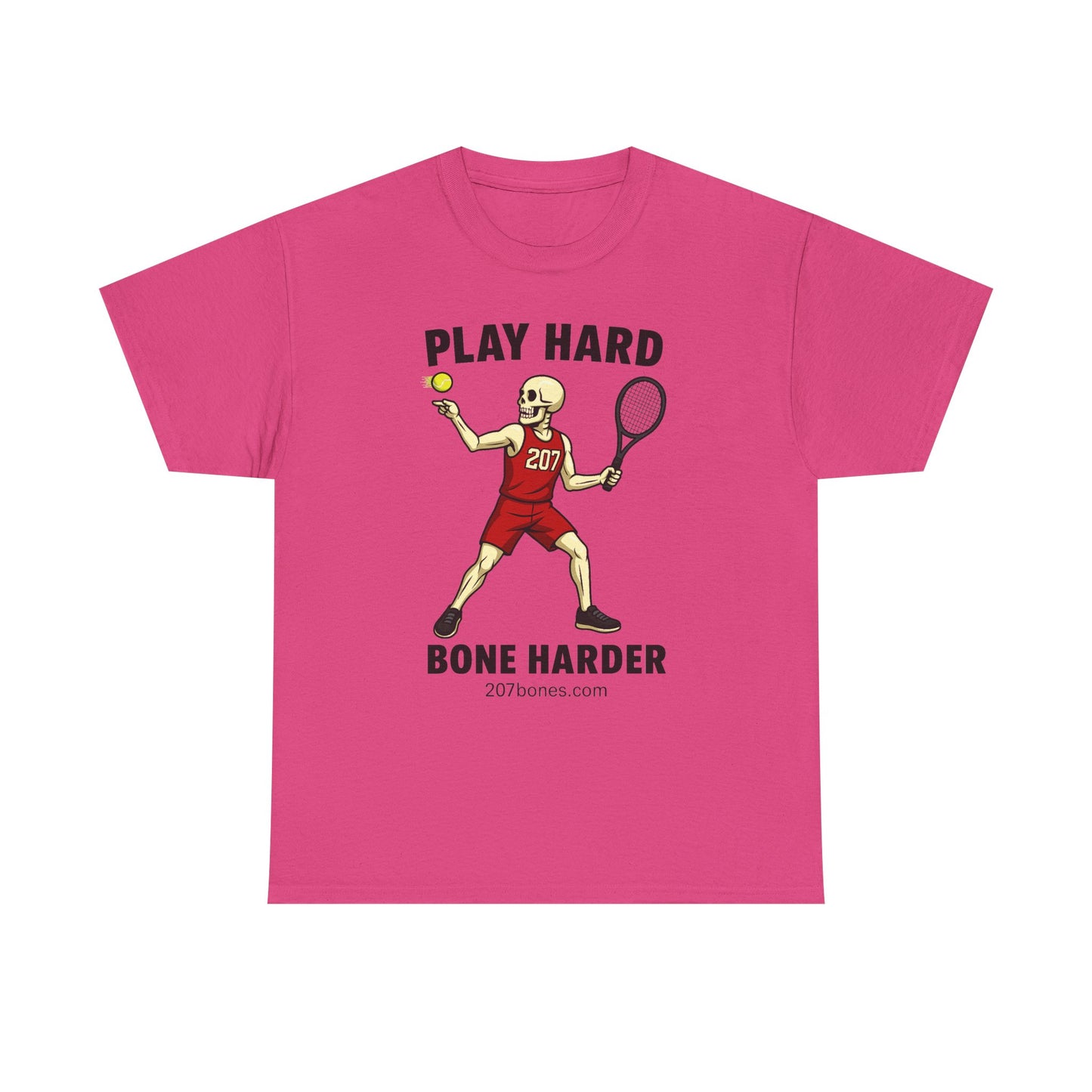 Play Hard Bone Harder Unisex Heavy Cotton Tee, Funny Sports Tee, Playful Gift for Athletes, Summer Casual Wear, Unique Workout Shirt