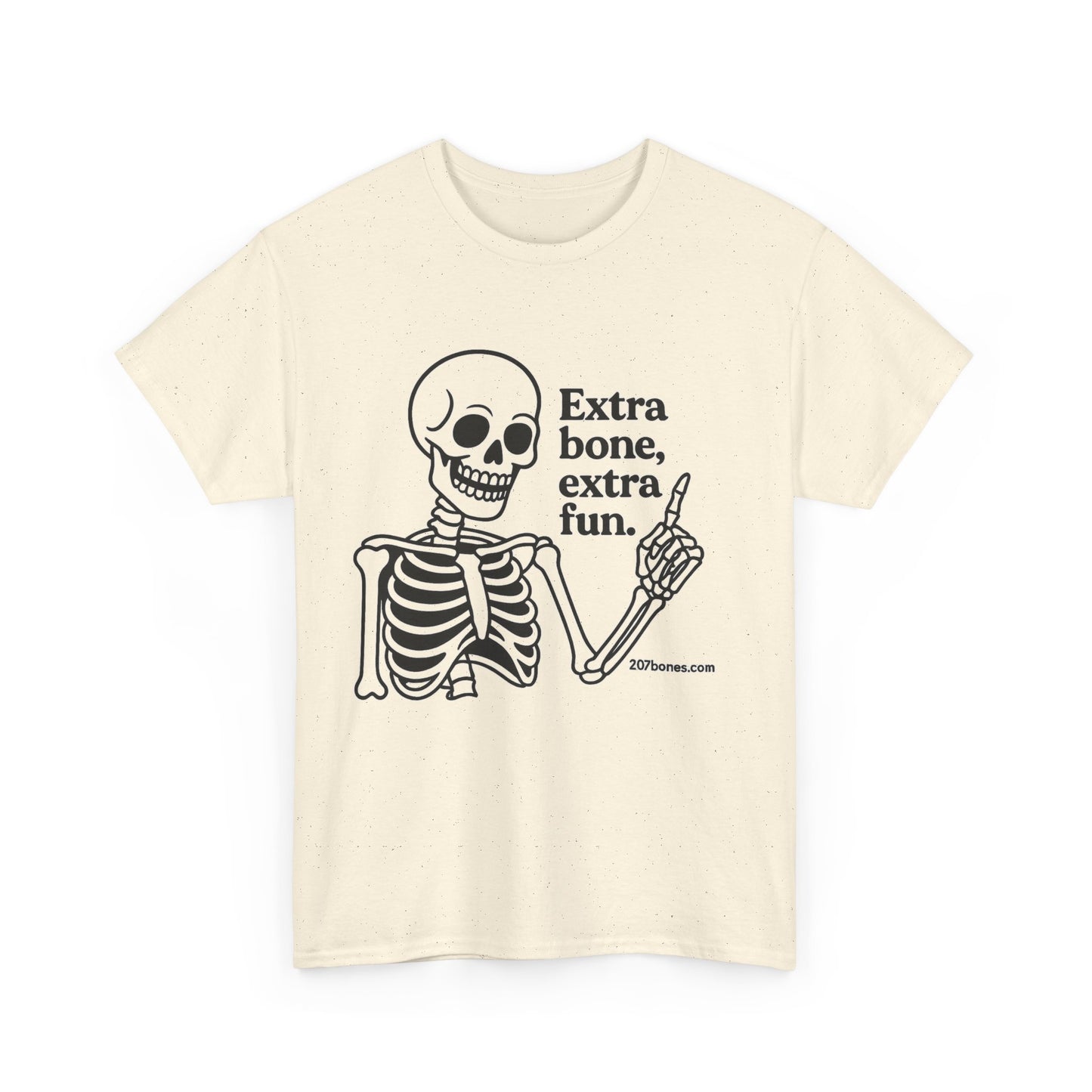 Extra Bone Extra Fun Skeleton Tee, Halloween T-Shirt, Funny Unisex Shirt, Spooky Gift, Graphic T-Shirt for Parties