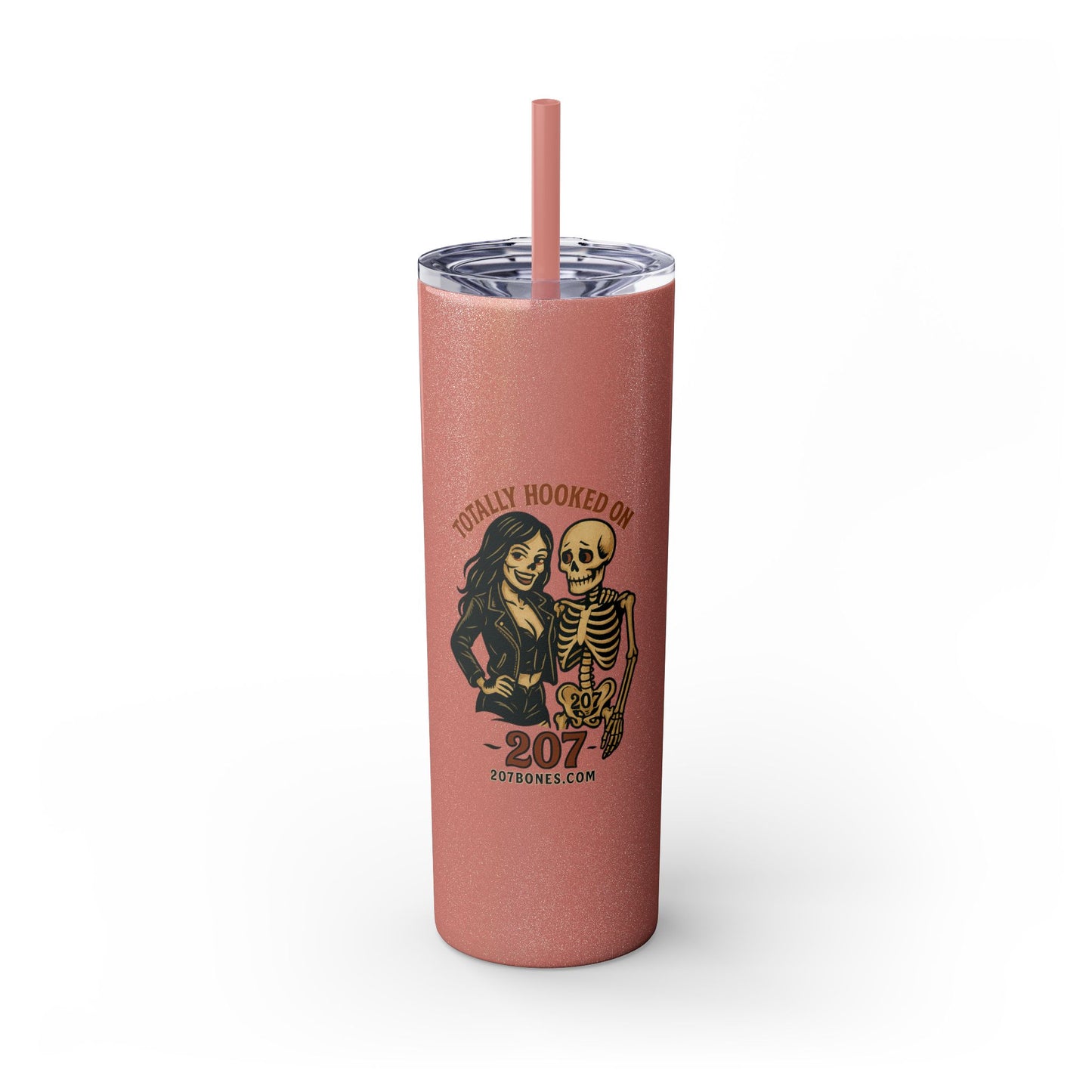 Totally Hooked Skinny Tumbler - 20oz, Cute Halloween Mug, Fun Gift for Coffee Lovers, Party Essentials, Unique Personalized Cup