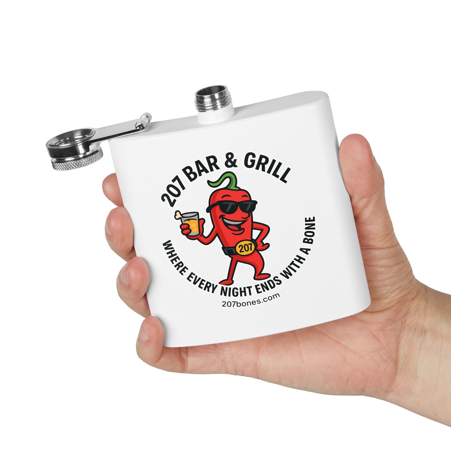 Chili Pepper Flask | 6oz Stainless Steel Flask | Funny Gift | Bar Accessory | Party Favor | Tailgating