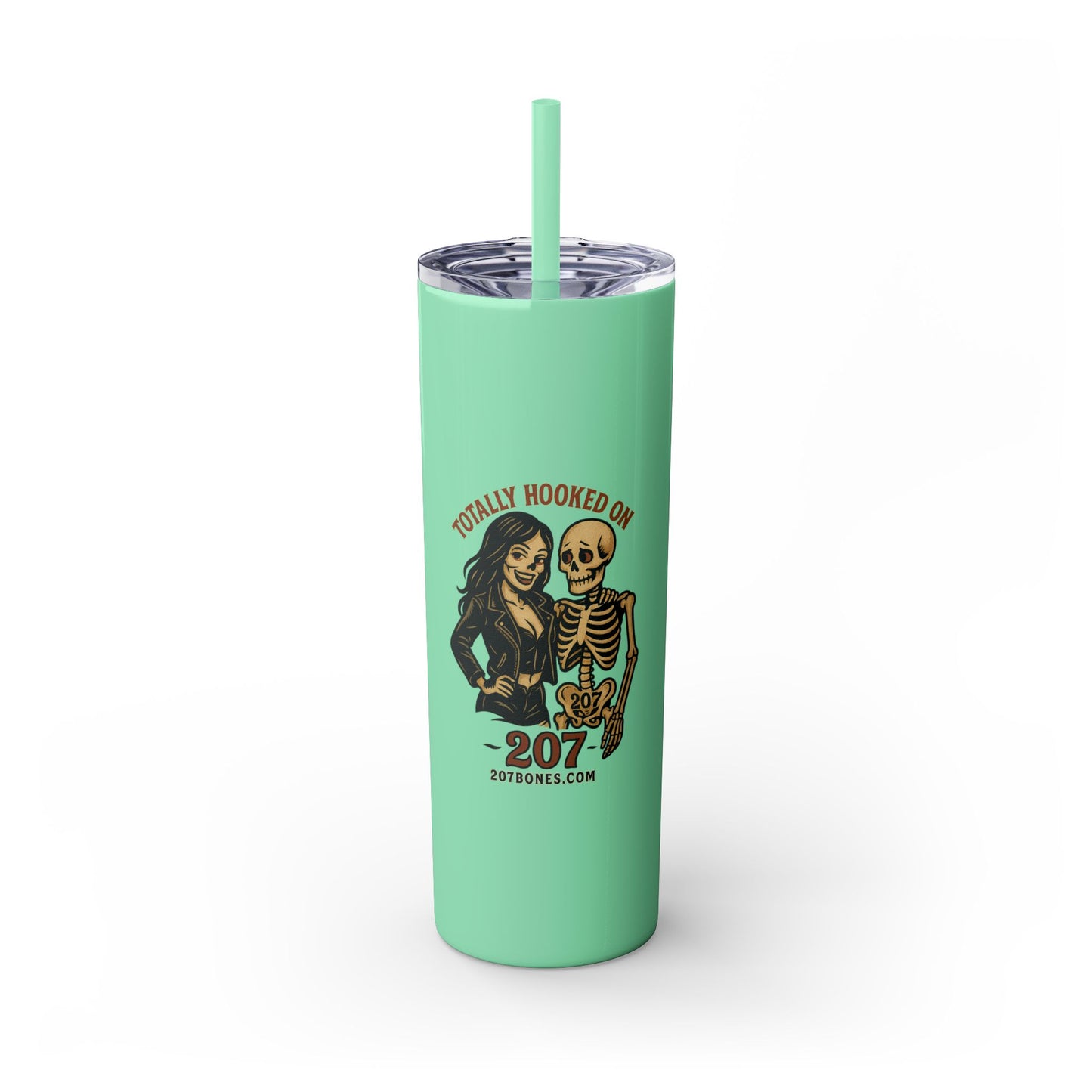 Totally Hooked Skinny Tumbler - 20oz, Cute Halloween Mug, Fun Gift for Coffee Lovers, Party Essentials, Unique Personalized Cup