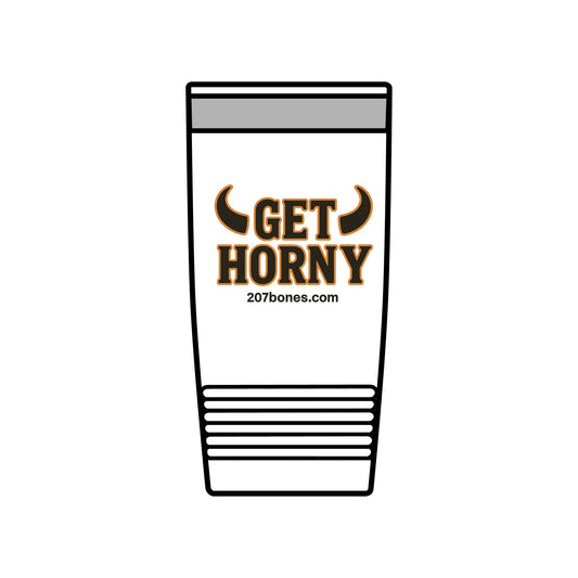 Funny Insulated Tumbler - Get Horny 20oz, Gift for Party, Unique Drinkware, Humor, Birthday, Camping, BBQ