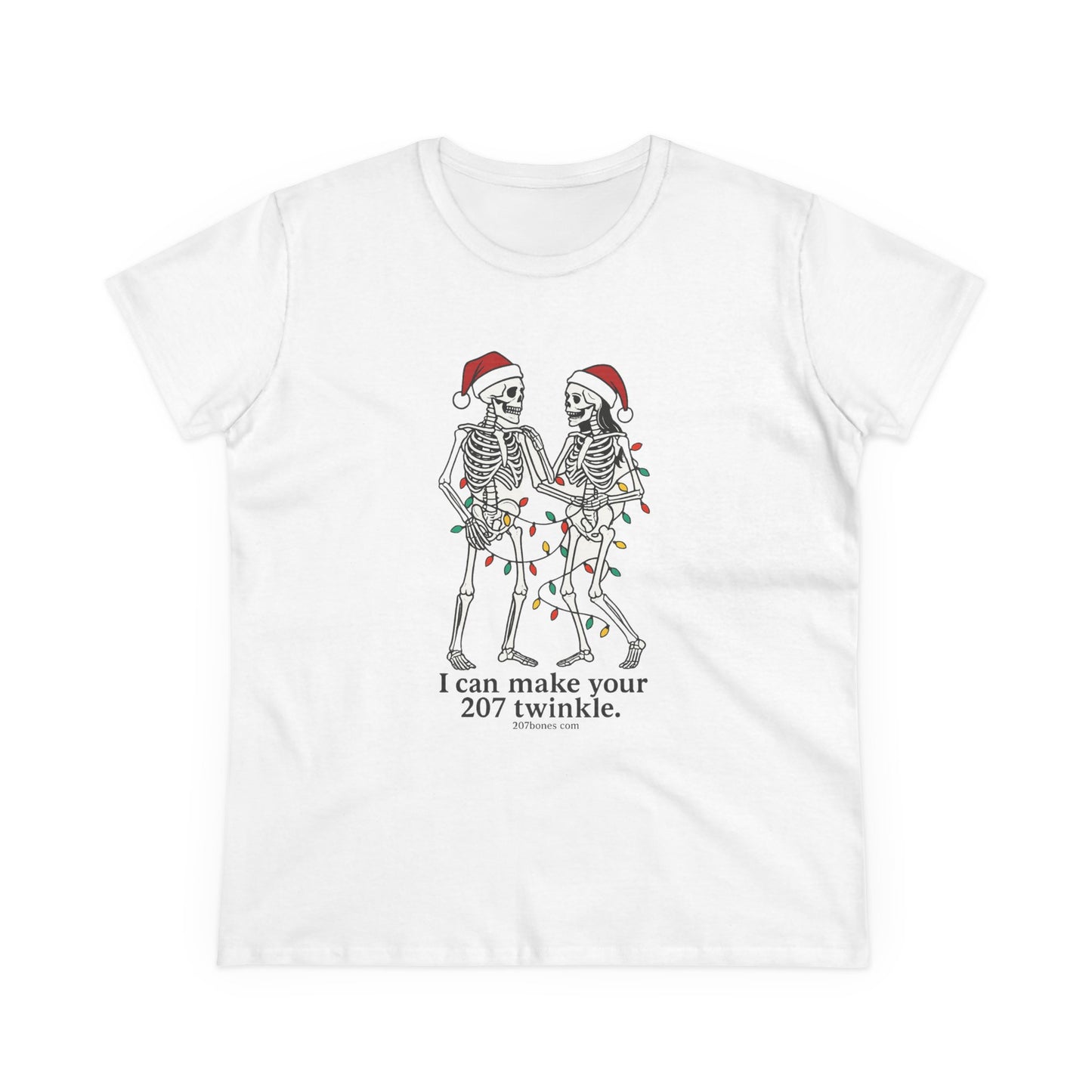 Cute Skeleton Christmas Tee, Funny Holiday Shirt, Gift for Halloween Lovers, Festive Everyday Wear, Unique Seasonal Apparel