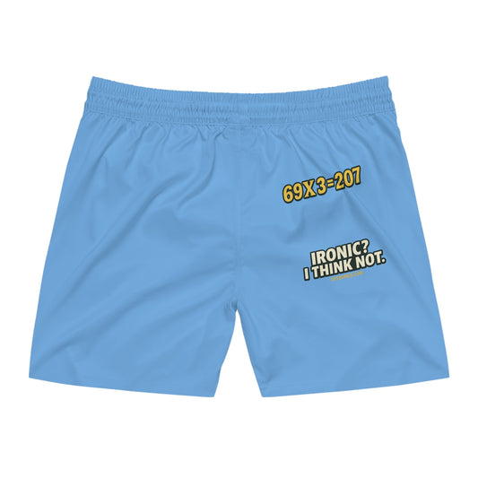 Humorous Men's Swim Shorts, Perfect for Beach Days, Vacation, Pool Parties, Gift for Him, Summer Fun