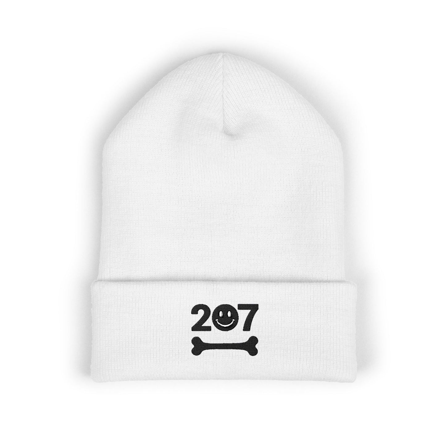 Classic Cuffed Beanie with 207 Embroidery, Trendy Winter Hat, Casual Streetwear Accessory, Unique Gift for Him or Her