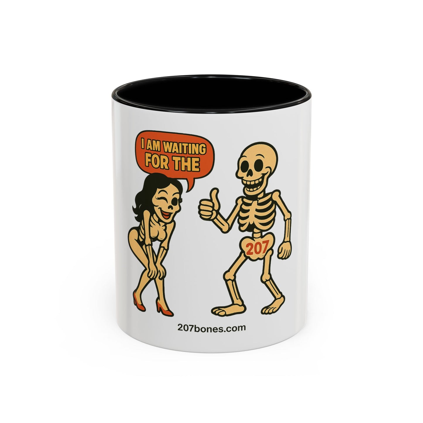 Playful Skeleton Coffee Mug, Fun Gift for Halloween, Quirky Kitchen Decor, Unique Drinking Cup, Halloween Humor Mug