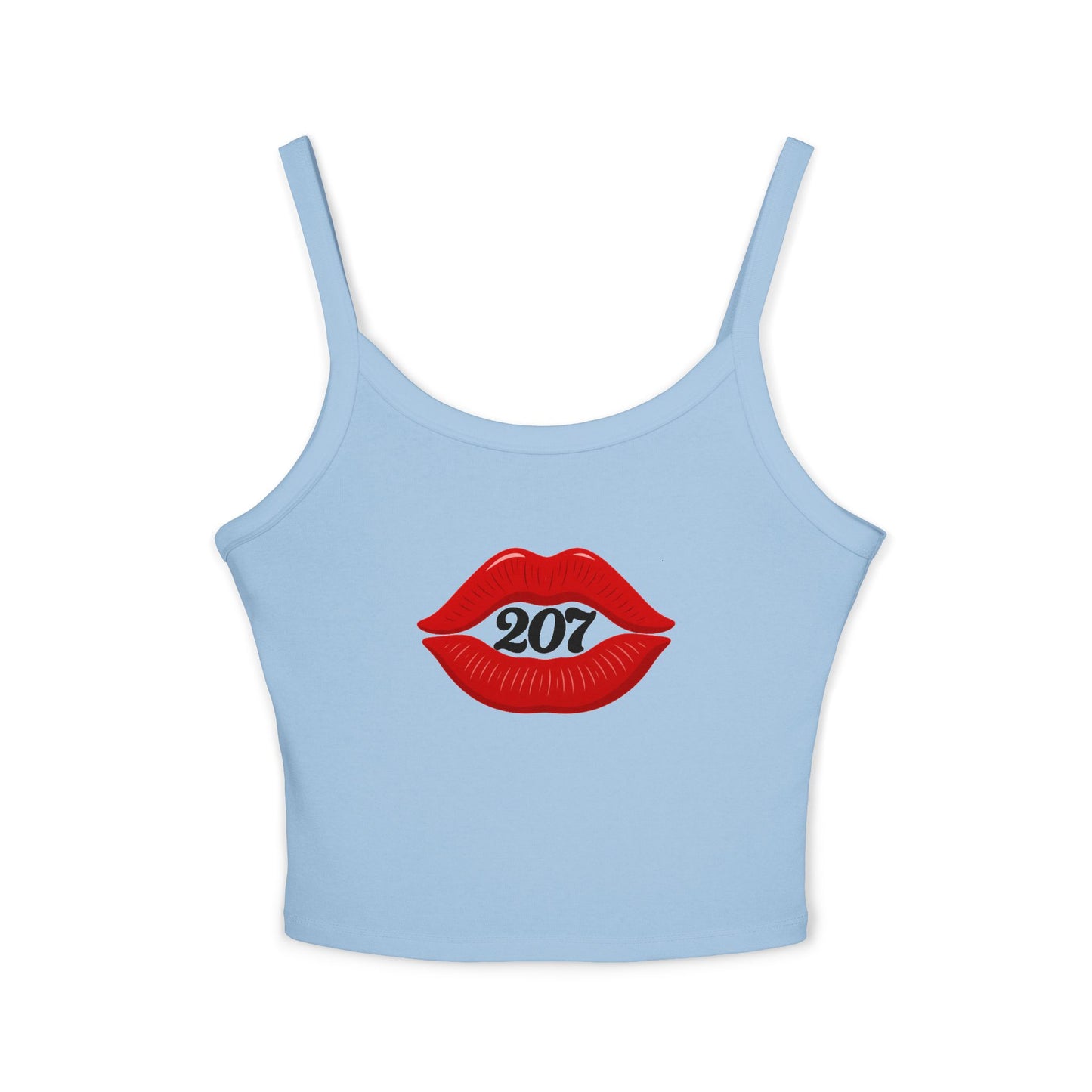 Chic Lip Print Tank Top - Women's Spaghetti Strap Top for Summer, BBQs, Casual Outings, Festivals, Holiday Gatherings, Cute Gift Idea